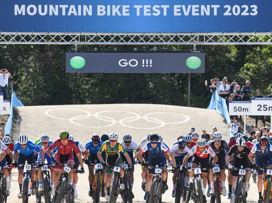 Epreuve test de VTT CrossCountry des Jeux de Paris 2024 sur la colline