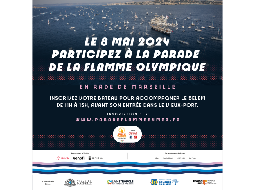 Arrival of the Olympic Flame in Marseille on 8 May, Paris 2024 invites participants to the Belem