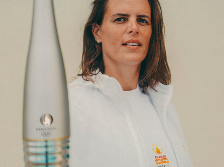 Laure Manaudou, first French torchbearer at Olympia