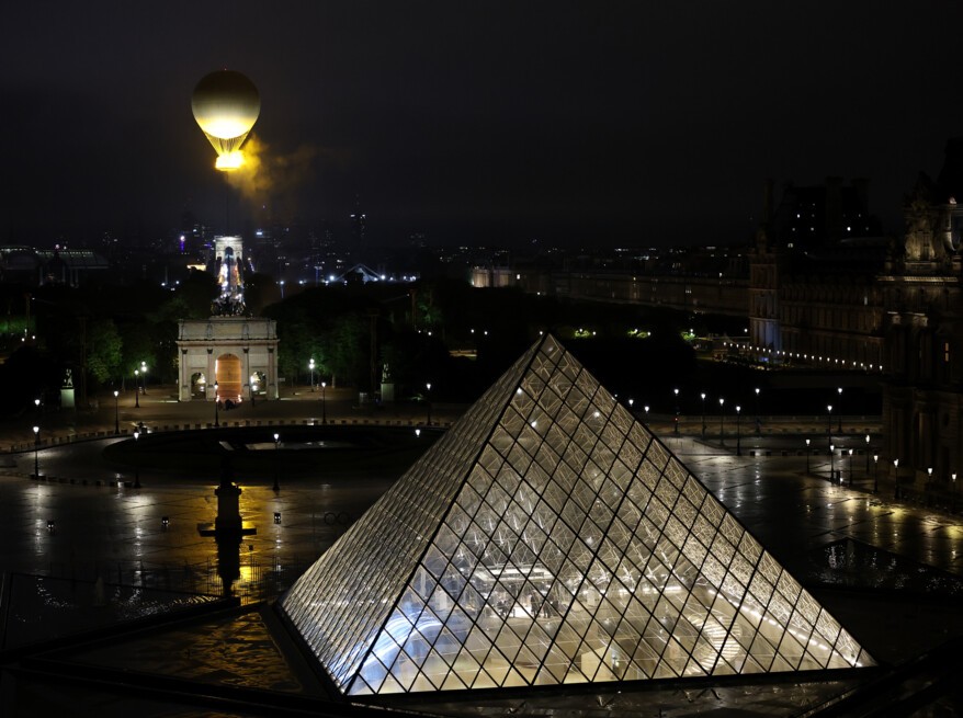 The Cauldron of the Olympic Games Paris 2025 takes to the skies to