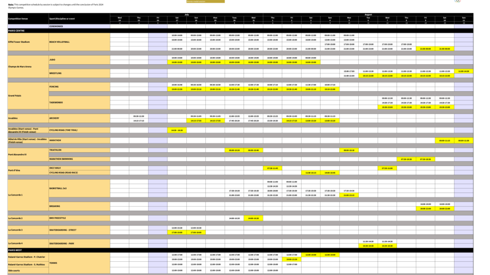 Olympic Games Paris 2024 Schedule Pdf Jodi Appolonia