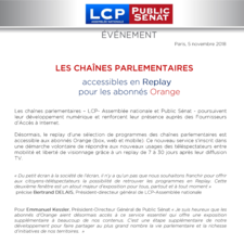 Les chaînes parlementaires accessibles en replay pour les abonnés Orange