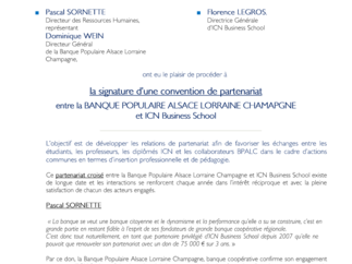 Communiqué de presse - Convention ICN / BPALC - 21 septembre 2017