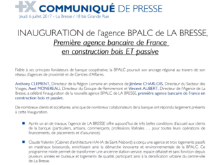 Communiqué de presse - Inauguration LA BRESSE - 06 juillet 2017