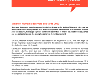 Malakoff Humanis décrypte ses tarifs 2020