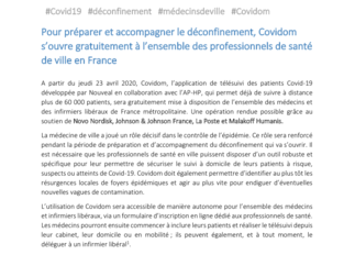 Covidom s'ouvre à la médecine de ville 23.04.2020