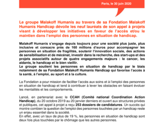 La Fondation Malakoff Humanis handicap dévoile les neuf lauréats de son appel à projets