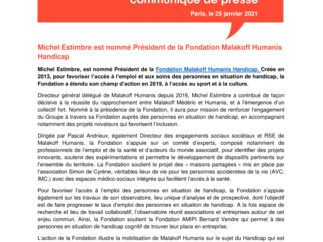 Michel Estimbre est nommé Président de la Fondation Malakoff Humanis Handicap