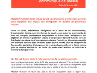 Communiqué Malakoff Humanis Lab Social