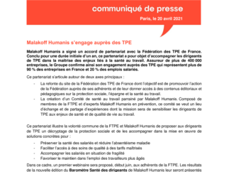 Malakoff Humanis s’engage auprès des TPE - Le 20.04.2021