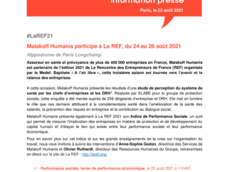 Malakoff Humanis participe à La REF, du 24 au 26 août 2021