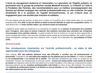 Communiqué de presse : Un guide pour accompagner les aidantes en entreprise