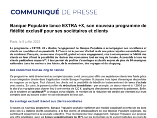 communiqué de presse_Banque Populaire lance EXTRA +X, son nouveau programme de fidélité exclusif pour ses sociétaires et clients.pdf