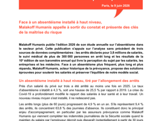 Communiqué de presse 2026 sur l'absentéisme