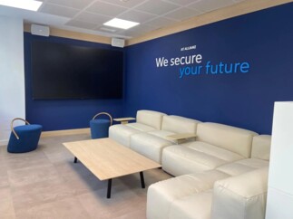 Zona de descanso en el Hub de Agentes y el Espacio Bróker de Allianz Madrid