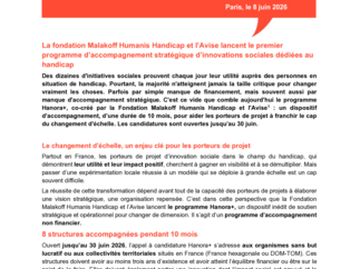 Communiqué sur le lancement du programme Hanora+