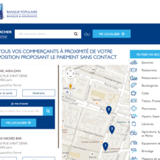 Site Banque Populaire géolocalisation sans contact