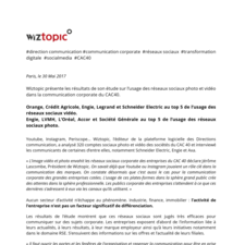 Communiqué de presse - Étude Watch & Post par Wiztopic