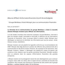 CP - Groupe Bénéteau choisit Wiztopic (pdf)