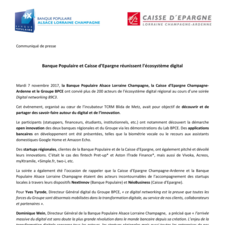 COMMUNIQUE DE PRESSE - Digital Networking
