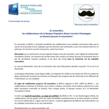 Communiqué de presse MOVEMBER BPALC