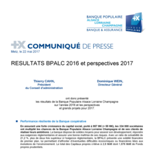 COMMUNIQUE de presse Résultats BPALC 2016