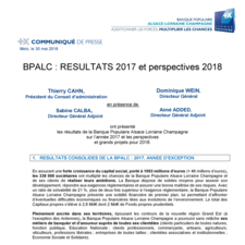 Communiqué de presse Résultats BPALC 2017
