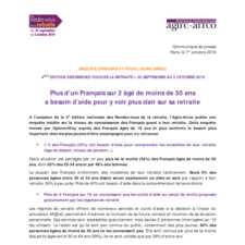 [Communiqué Rendez-vous de la Retraite 2019 PDF] Enquête OpinionWay pour l'Agirc-Arrco