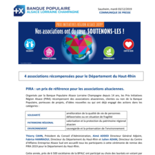 Communiqué de presse - PIRA 2019 - Sausheim - 03/12/2019