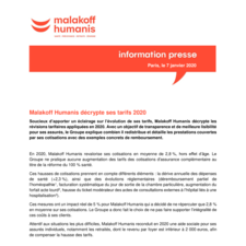 Malakoff Humanis décrypte ses tarifs 2020
