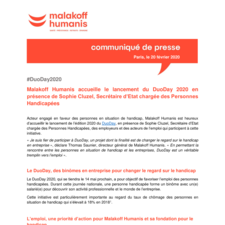 Communique Malakoff Humanis DuoDay