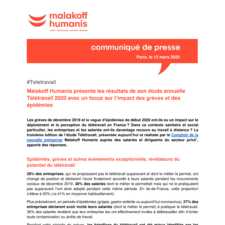 Communiqué résultats étude Télétravail 2020