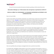 [CP] Baromètre Wiztopic sur l’information des entreprises en période de COVID 19