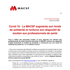 La MACSF renforce son dispositif de soutien (PDF)
