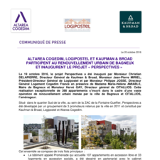 Altarea Cogedim, Logipostel et Kaufman & Broad participent au renouvellement urbain de Bagneux et inaugurent le projet « Perspectives »