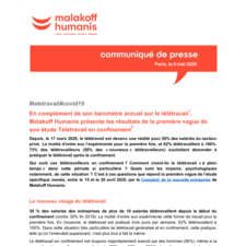Communiqué baromètre télétravail en confinement 2020