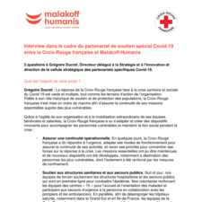 Interview partenariat spécial Covid-19 avec la Croix-Rouge française
