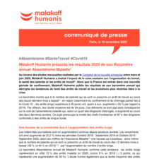 Baromètre Absenteisme 2020 Malakoff Humanis