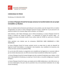 La Caisse d’Epargne Grand Est Europe annonce la transformation de son projet immobilier au Wacken.pdf