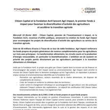 Communiqué de presse "Agri Impact"