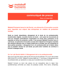 Communiqué Malakoff Humanis Lab Social