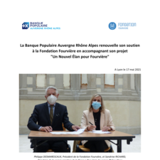Communiqué de presse -  La Banque Populaire Auvergne Rhône Alpes renouvelle son soutien à la Fondation Fourvière en accompagnant son projet  "Un Nouvel Élan pour Fourvière"