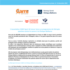 L’association CAMI Sport & Cancer lance un programme de thérapie sportive contre le cancer à la Clinique Belharra