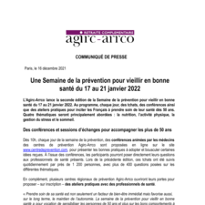 Une Semaine de la prévention pour vieillir en bonne santé du 17 au 21 janvier 2022