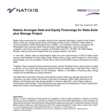 Natixis Press Release - Natixis Arranges Debt and Equity Financings for Slate Solar plus Storage Project 08.20.21.pdf