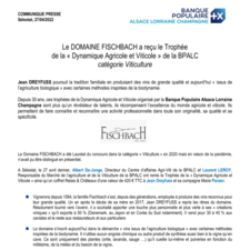 CP Dynamique Agricole et Viticole BPALC - Lauréat DOMAINE FISCHBACH  .pdf