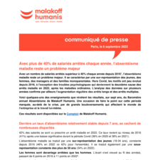 Communiqué Malakoff Humanis Absentéisme