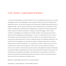 Le film - Autisme : "Le petit chasseur de fantômes"