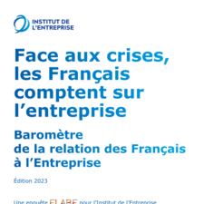 Baromètre 2023 de l’Institut de l’Entreprise sur la relation des Français à l’entreprise.