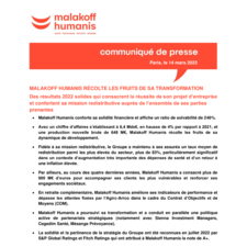 MALAKOFF HUMANIS RÉCOLTE LES FRUITS DE SA TRANSFORMATION